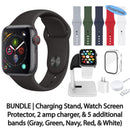 Restored Apple Watch Series 4 (GPS) Bundle 5 Bonus Bands, Charging Stand, Screen Protector, & 2 amp charger (Refurbished)