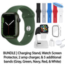 Restored Apple Watch Series 7 (GPS) Bundle 5 Bonus Bands, Charging Stand, Screen Protector, & 2 amp charger (Refurbished)