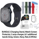 Restored Apple Watch Series 8 (GPS + Cellular) Bundle 5 Bonus Bands, Charging Stand, Screen Protector, & 2 amp charger (Refurbished)