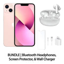 Restored Apple iPhone 13 Fully Unlocked Bundle: Bluetooth Headphones, Screen Protector, & Wall Charger (Refurbished)