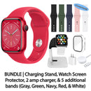 Restored Apple Watch Series 8 (GPS + Cellular) Bundle 5 Bonus Bands, Charging Stand, Screen Protector, & 2 amp charger (Refurbished)