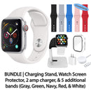 Restored Apple Watch Series 4 (GPS) Bundle 5 Bonus Bands, Charging Stand, Screen Protector, & 2 amp charger (Refurbished)